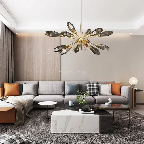 Creative post-modern American minimalist glass chandelier