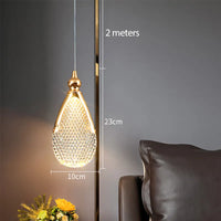 Nordic crystal LED ceiling chandelier for living room, bedroom or bedside