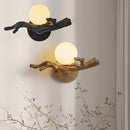 Vintage LED wall light in resin tree branch design