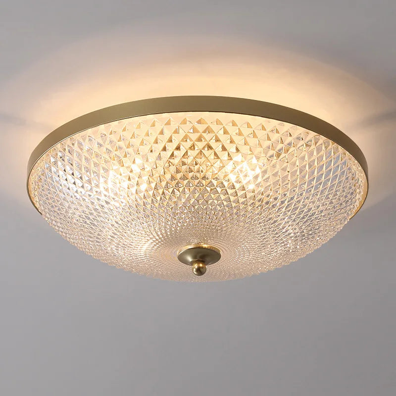 Copper and glass ceiling light for modern loft decor