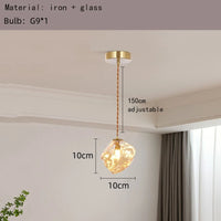 Amber glass ice block style chandeliers for restaurant and bar