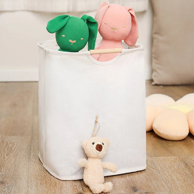 foldable storage basket for dirty laundry with handle