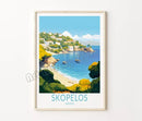 Retro canvas print santorini island wall art decor