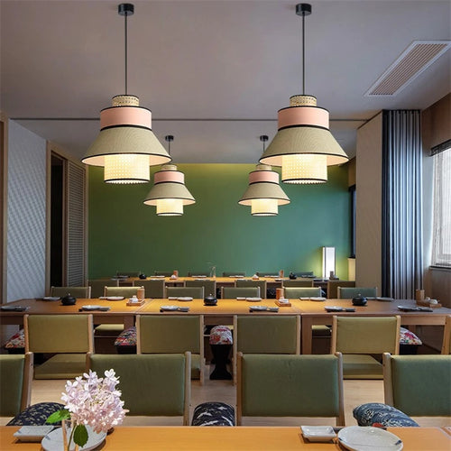 Handwoven nordic rattan pendant light - vue 2 sur 21