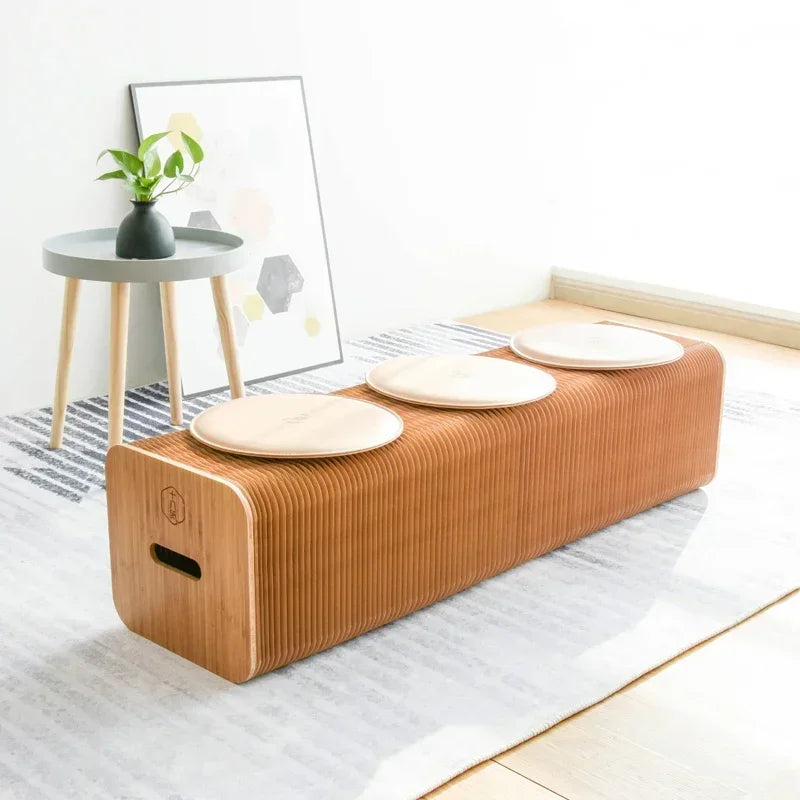Creative and Environmentally Friendly Folding Retractable Low Stool, Fashionable Bench, Home and Restaurant, Paper Folding Chair - vue 8 sur 22