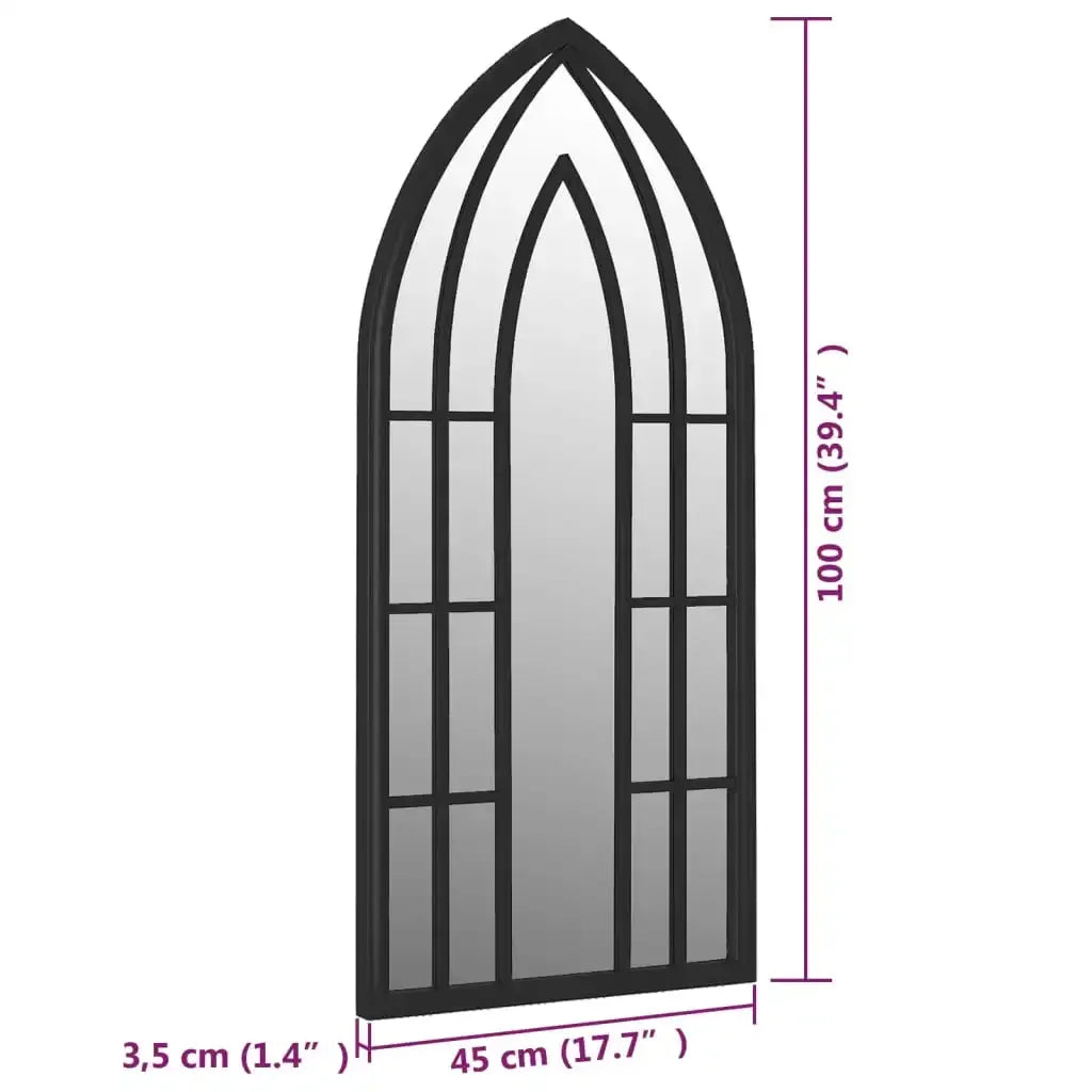 Black mirror 100x45 cm iron for indoor use, home decoration wall decal living room decoration - vue 6 sur 7