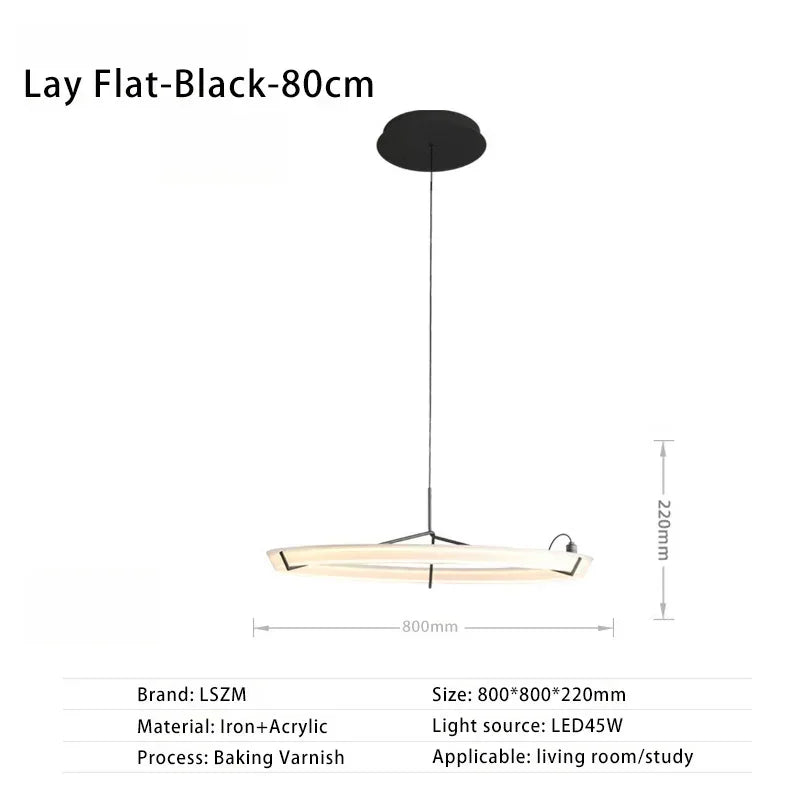 Nordic design decorative LED acrylic pendant chandelier - vue 18 sur 18