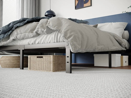 Metal Bed Frame – Heavy Duty Mattress Foundation with Anti-slip Steel Slat Support, Durable Platform Base with Underbed Storage - vue 7 sur 12