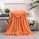 Soft warm coral fleece flannel throw for sofa or bed