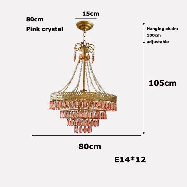 Crystal teardrop LED chandelier for interior decoration