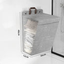 Multifunctional wall-mounted foldable adhesive laundry basket for clothes
