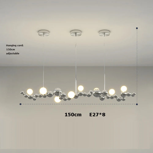 Art deco gold chrome LED pendant light for elegant interiors