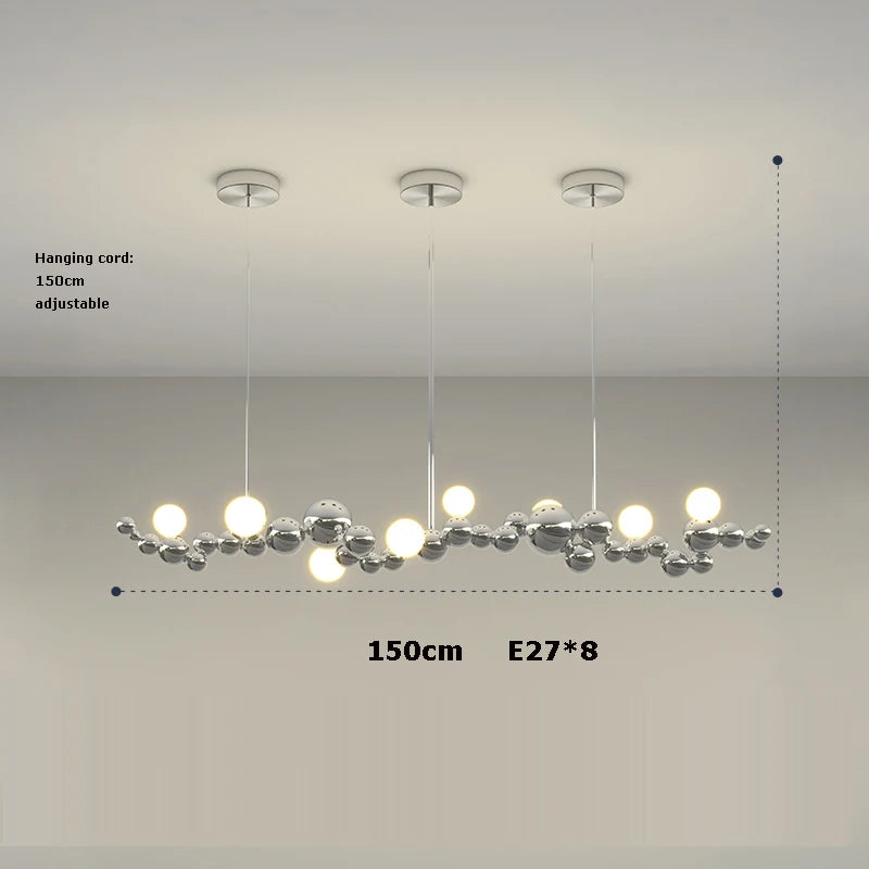 Art deco gold chrome LED pendant light for elegant interiors
