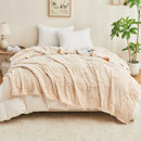 Soft jacquard sherpa throw with check pattern for living room or bedroom