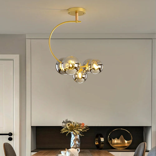 Nordic glass ceiling light with multicolour shade for indoor decor - vue 6 sur 9