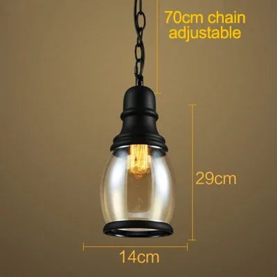 Retro industrial pendant with amber glass and hemp rope - vue 6 sur 6