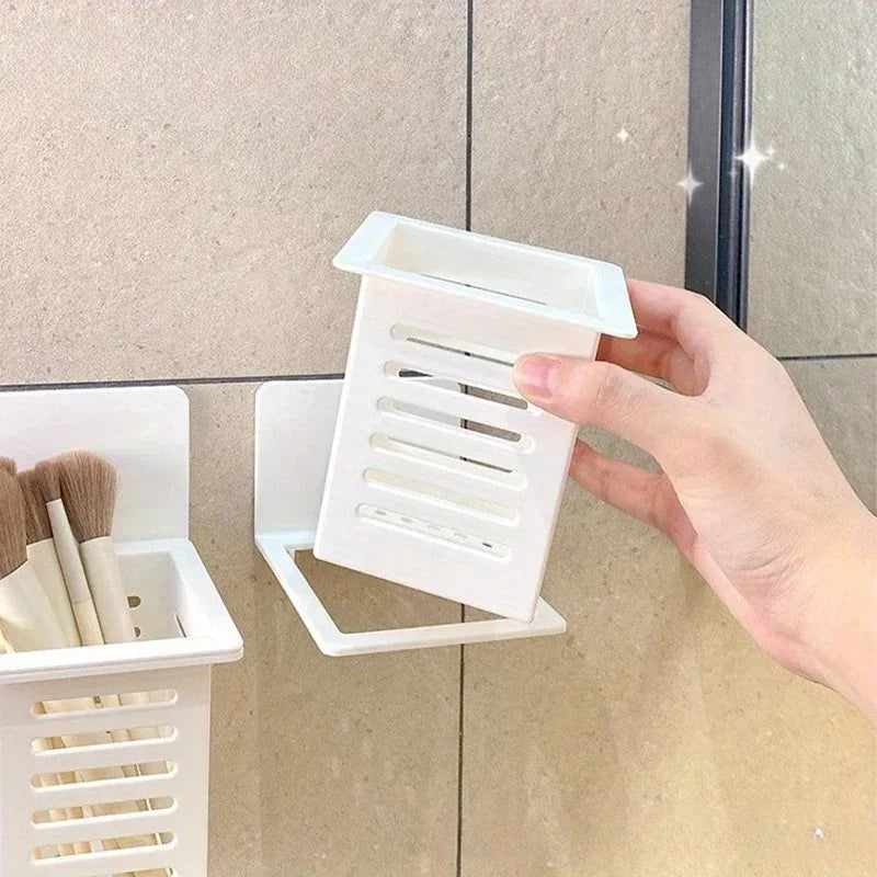 Self-adhesive wall-mounted toothpaste and toothbrush holder - vue 6 sur 6