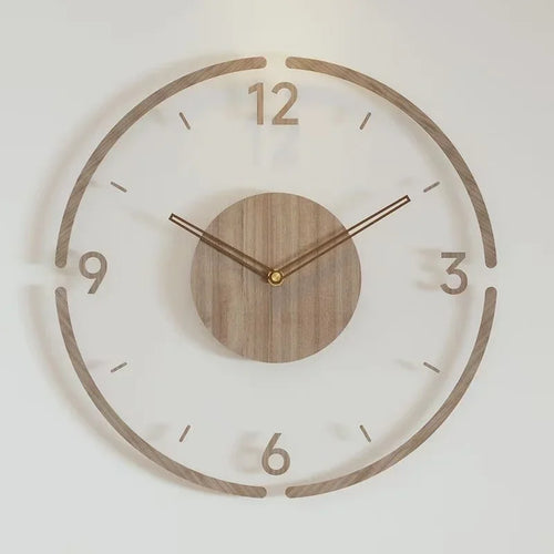 luxury wooden wall watch modern design silent quartz creative - vue 12 sur 11