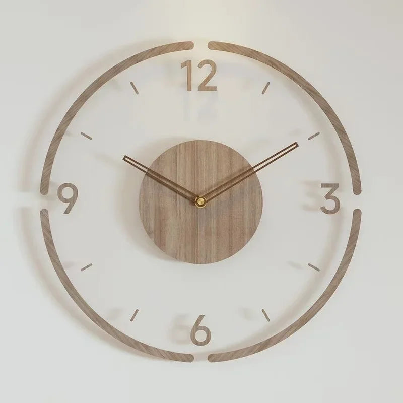 luxury wooden wall watch modern design silent quartz creative - vue 11 sur 11