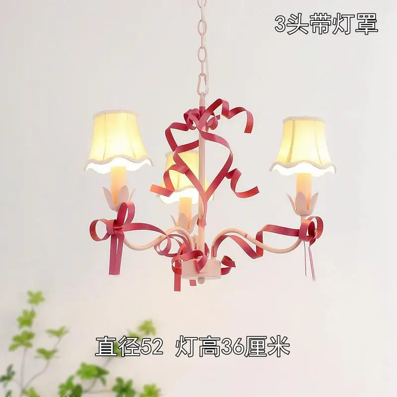 Cute children's chandelier with decorative bow pendant lighting - vue 8 sur 14