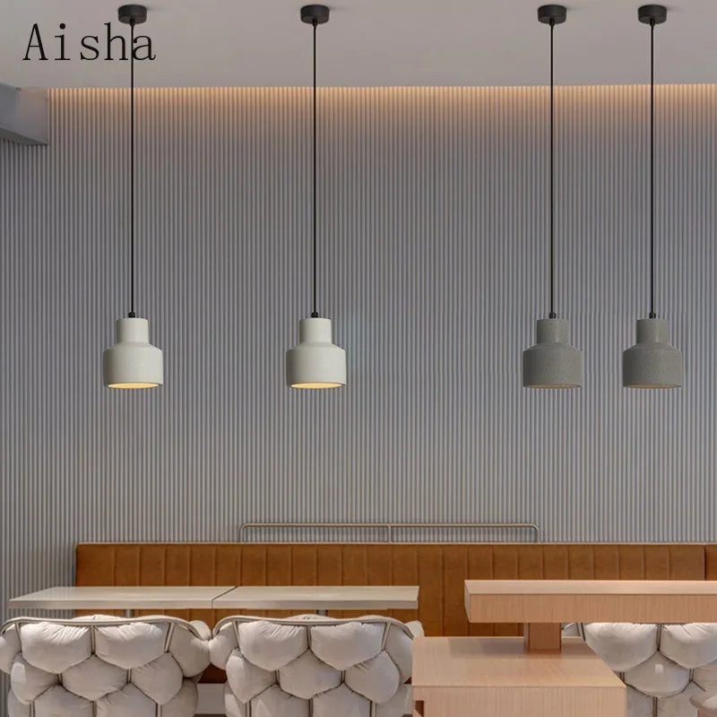 industrial cement pendant light for creative interior decoration