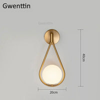 Modern glass wall light for nordic decor