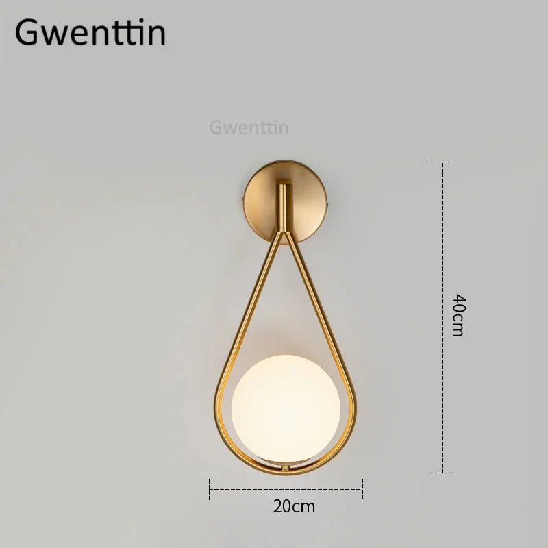 Modern glass wall light for nordic decor