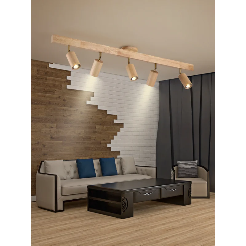 Walnut spotlight for wall track lighting lampara
