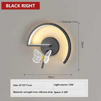 Modern decorative LED butterfly wall light for indoor use