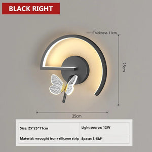 Modern decorative LED butterfly wall light for indoor use