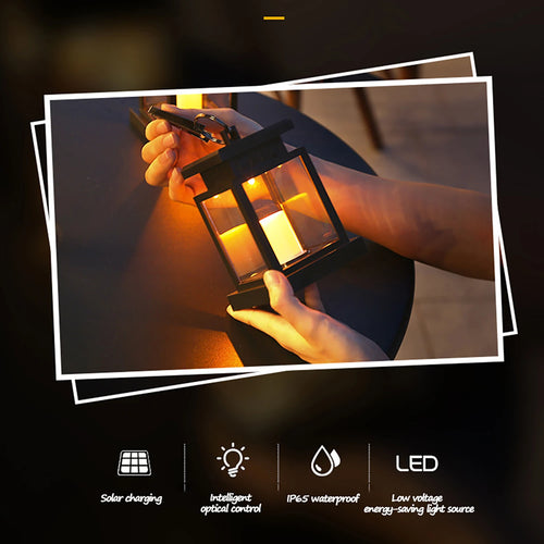 Solar LED candle lantern garden light waterproof Christmas - vue 3 sur 7