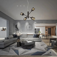 Modern nordic adjustable retro glass industrial chandelier