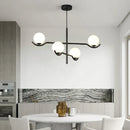 Modern white glass chandelier for an elegant interior