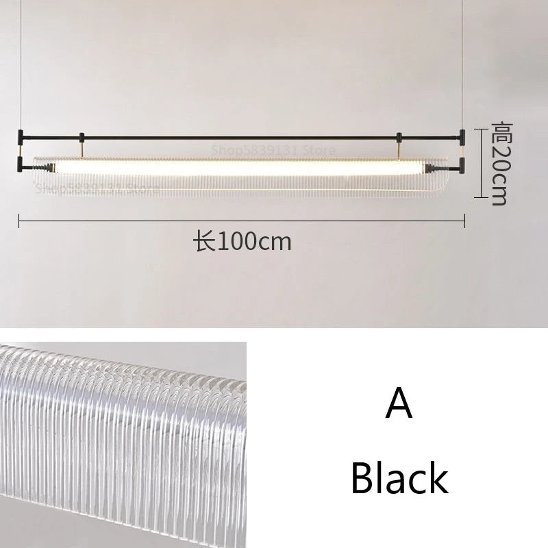 Modern Italian minimalist acrylic LED pendant light - vue 11 sur 18