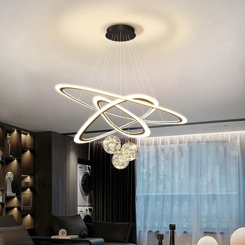 Modern LED ring pendant light for interior - vue 2 sur 10