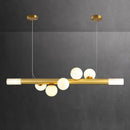 Long luxury postmodern real marble bar chandelier