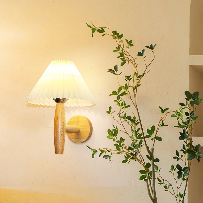 Modern pleated umbrella LED wall light for hotel