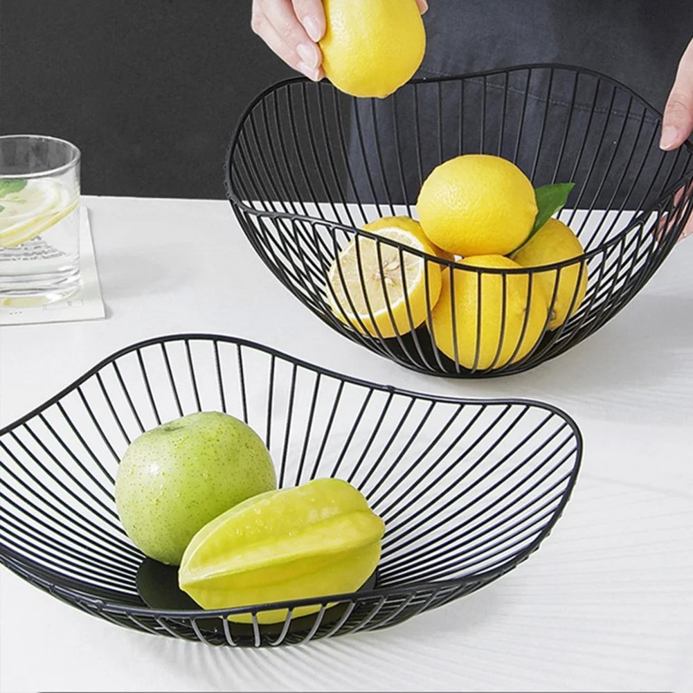 Metal fruit basket for storage and decorative use