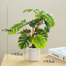 Artificial potted bamboo and monstera plant for home and office decor