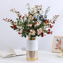 Set of 5 artificial silk roses for floral decoration