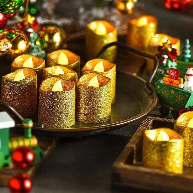 set of 3 or 12 LED candles for birthdays, weddings and interior decorations