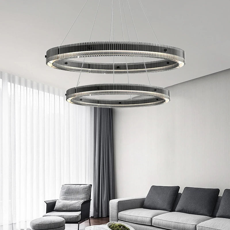 Italian minimalist chandelier high-end nordic design glass