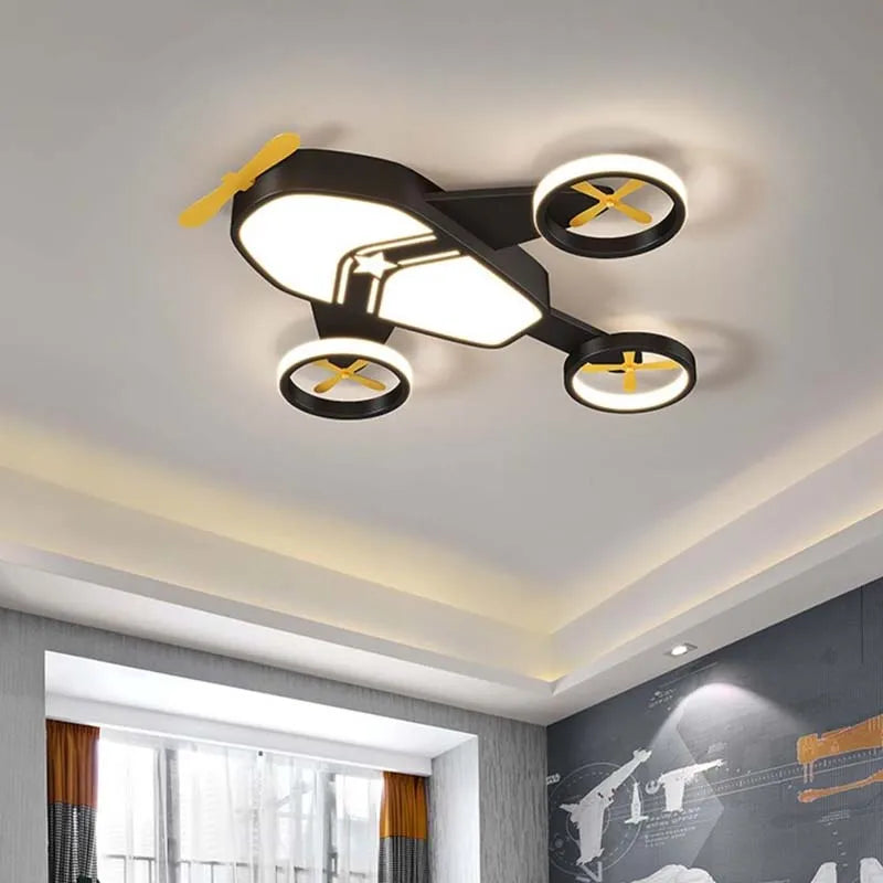 Children's airplane LED ceiling light for boys' bedroom