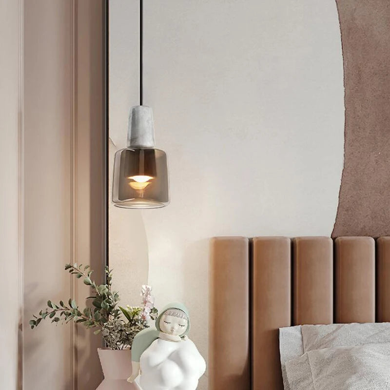 Natural marble nordic style chandelier for bar and living room