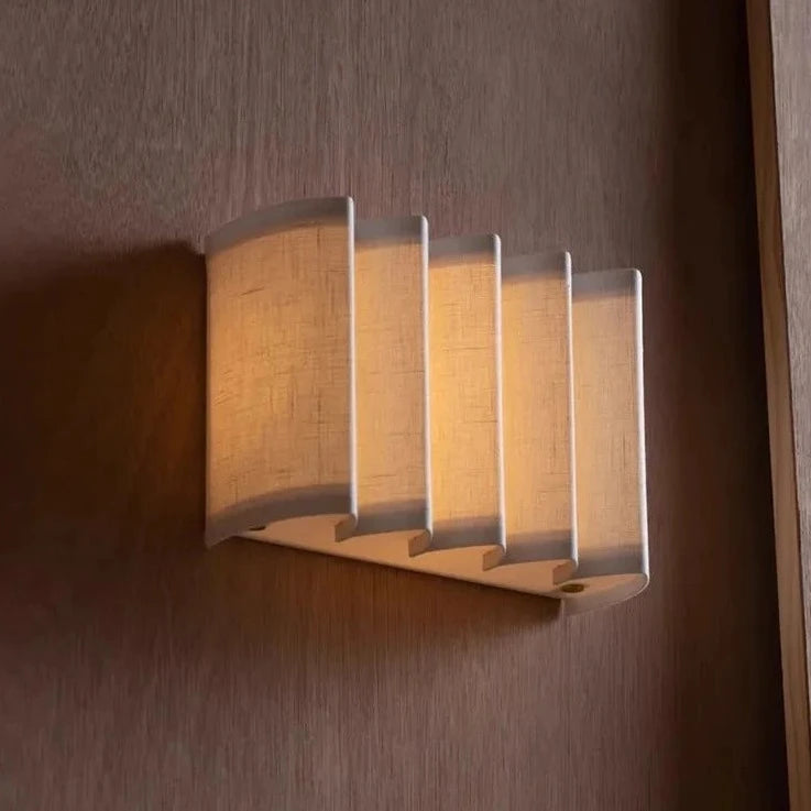 Wabi-sabi nordic individual wave LED fabric art decorative wall light