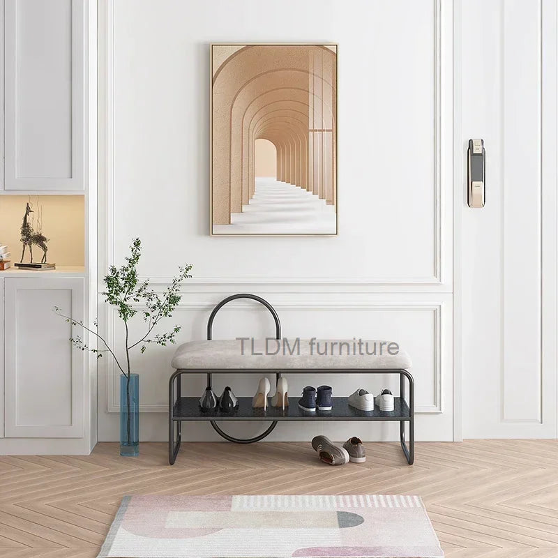 minimalist shoe and storage bench - vue 5 sur 10