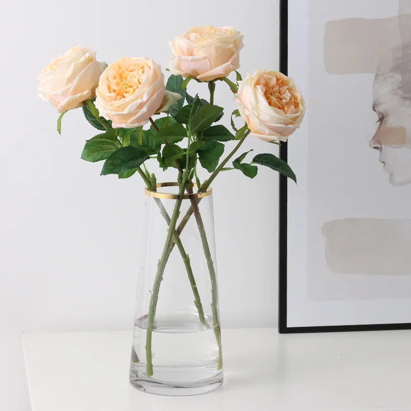 Artificial tea rose in latex for decoration and events
