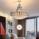 Modern dimmable oval crystal LED chandelier, trendy 2022 design
