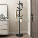 freestanding metal coat rack with 16 hooks and shelves