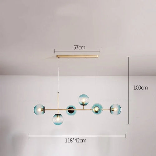 Modern Nordic glass pendant light for living room - vue 12 sur 16
